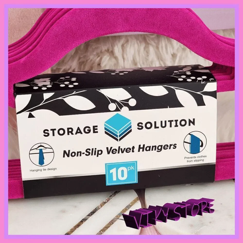 💕 NWT Velvet Hanger Fuchsia Non-slip Storage Solution 10 Pack #7136 💕